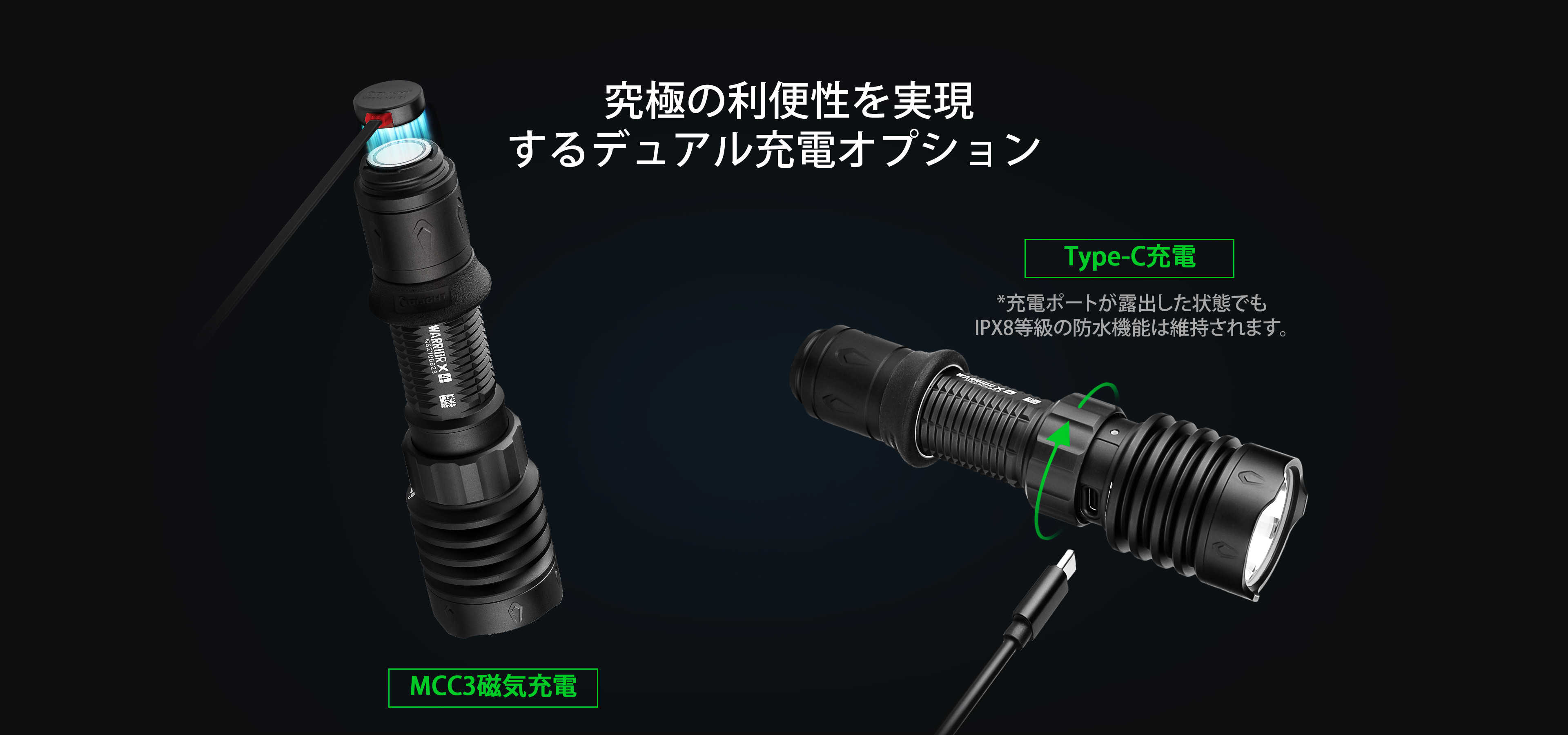 Warrior X 4 KIT MCCとType-C充電を兼ね備えたタクティカルライト